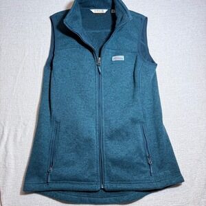 Orvis Womens Sweater Fleece Full Zip Vest Teal Heather XS Outdoor Layer